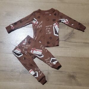 Bubba Gump Pajama Set with‎ Chocolate Print